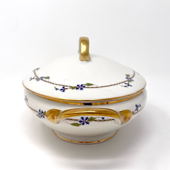 TV Tressemanes & Vogt Limoges France Stern Brothers Oval Covered Vegetable Dish - Picture 5 of 11